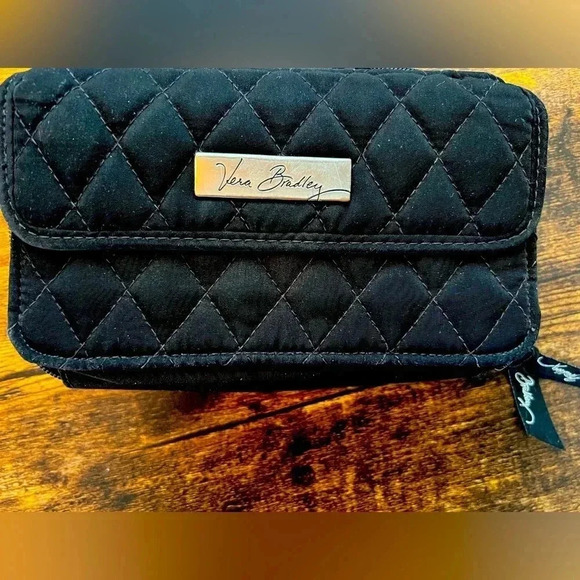 Vera Bradley | black microfiber women’s wallet. - Picture 1 of 15